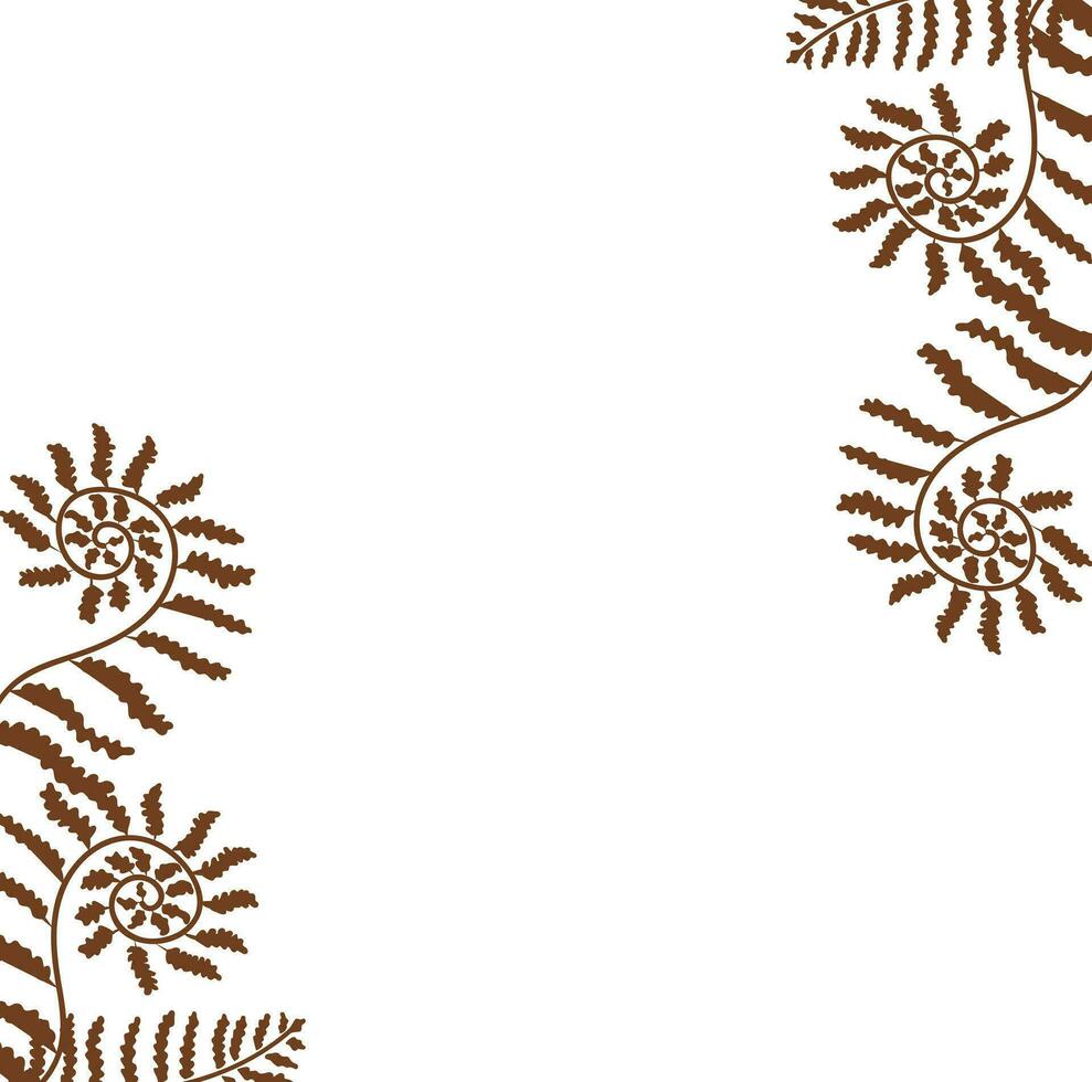 Frame with fern leaves for websites, cards and your other designs. Vector illustration isolated on white background.