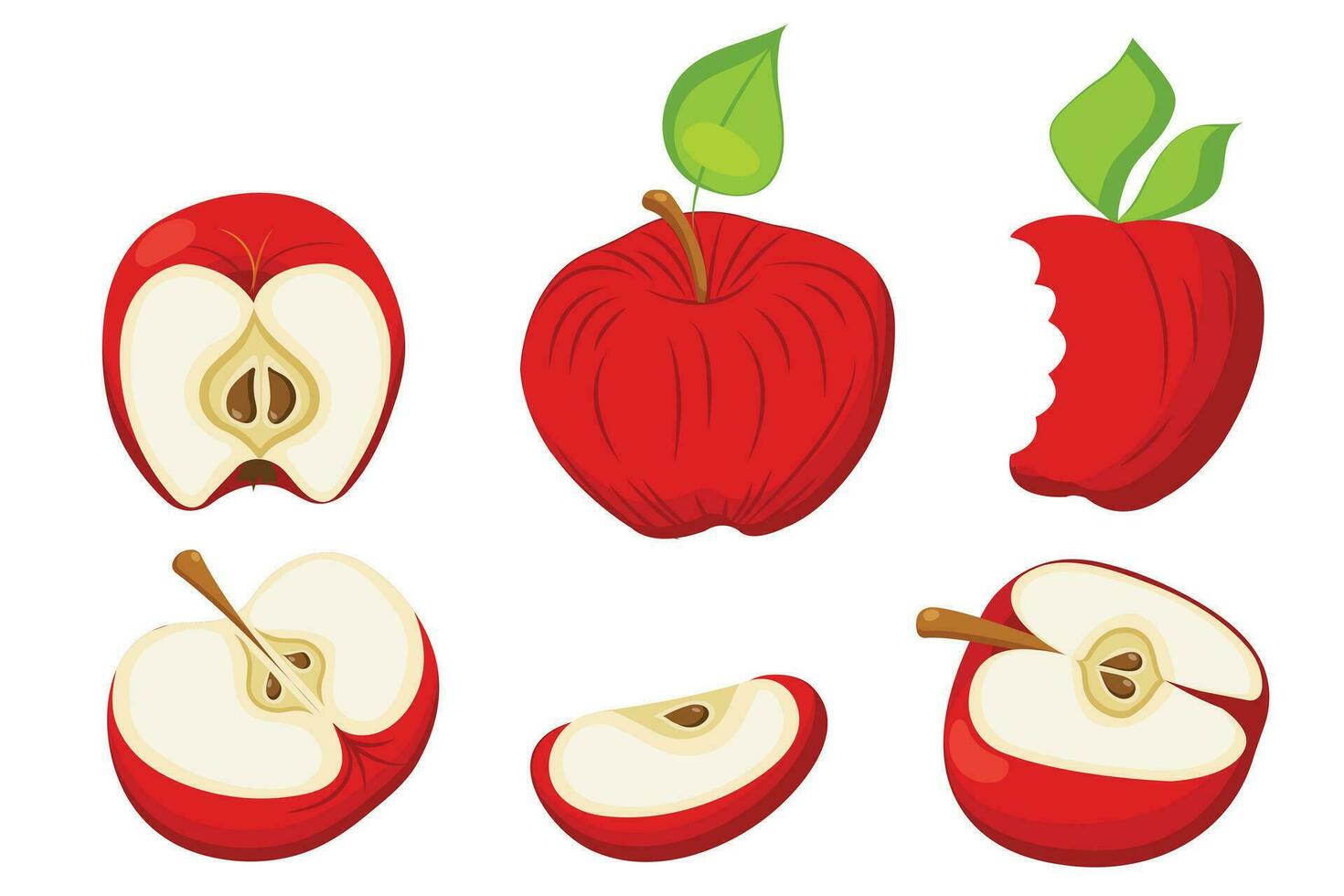 rojo manzana en plano estilo. sencillo icono para tu diseño. vector ilustración aislado en blanco antecedentes.