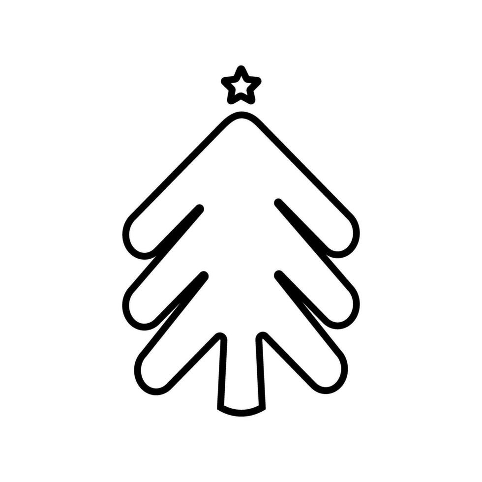 Christmas tree vector icon. new year illustration sign. winter symbol.