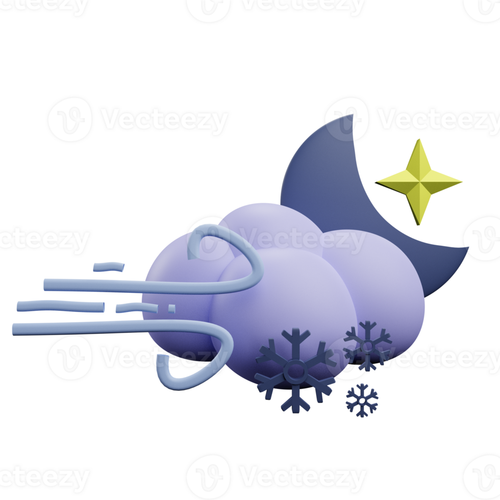 windy night snow cloud icon png