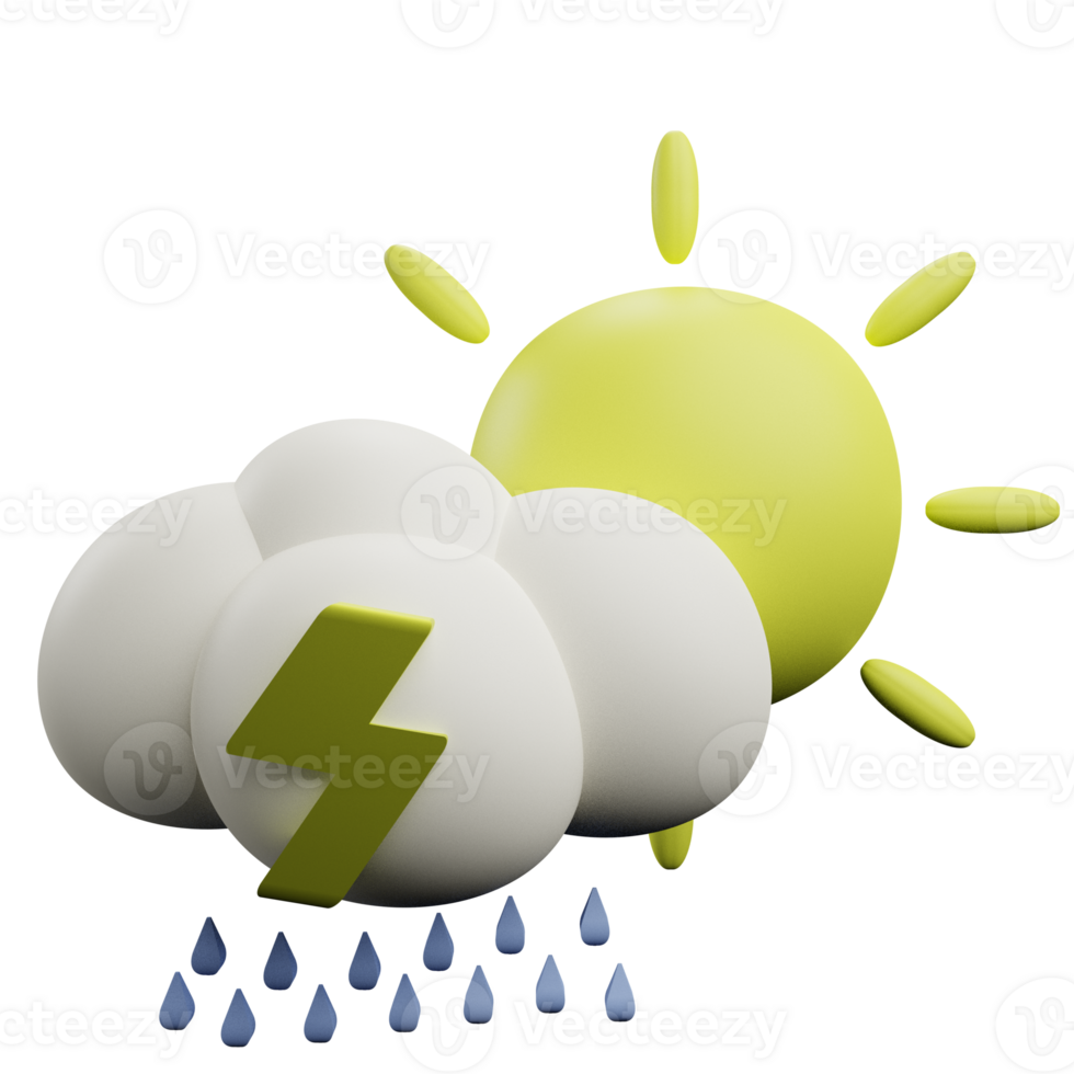 lightning drizzle with sun icon png