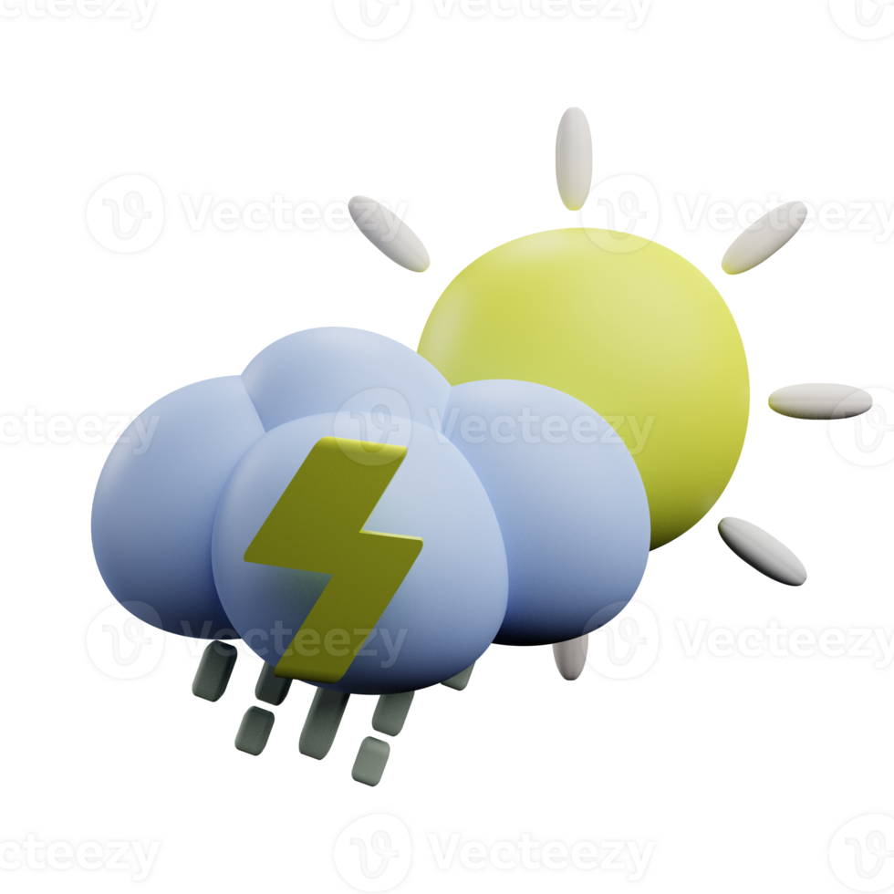 thunderstorm rain with sun icon png