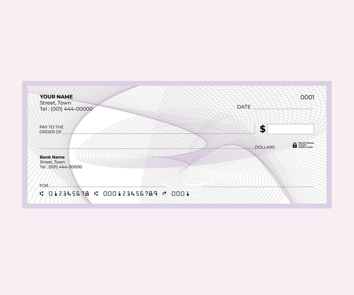 Blank Cheque, Bank Cheque with guilloche template vector