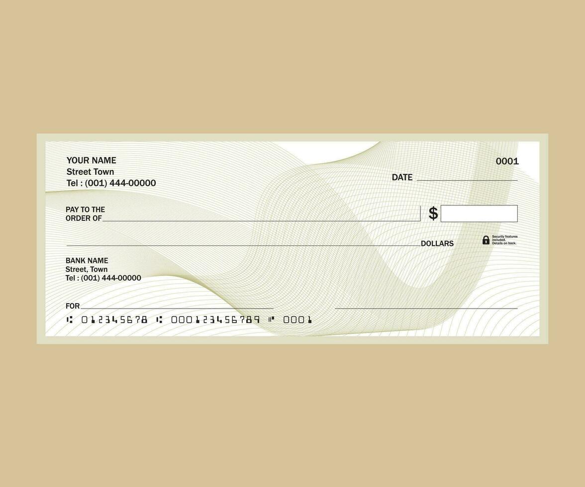 Blank Cheque, Bank Cheque with guilloche template vector