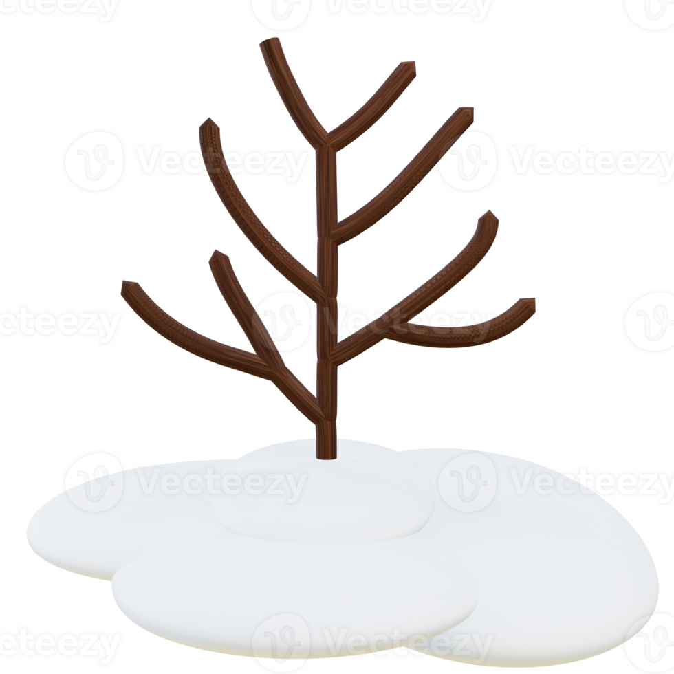 3 D illustration of bare tree icon png
