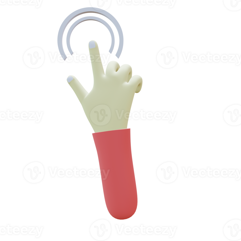 3 D illustration of double tap hand gesture icon png