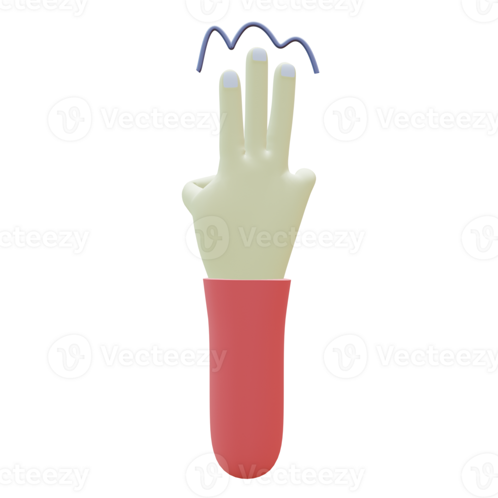 3 D illustration of 3x tap hand gesture icon png