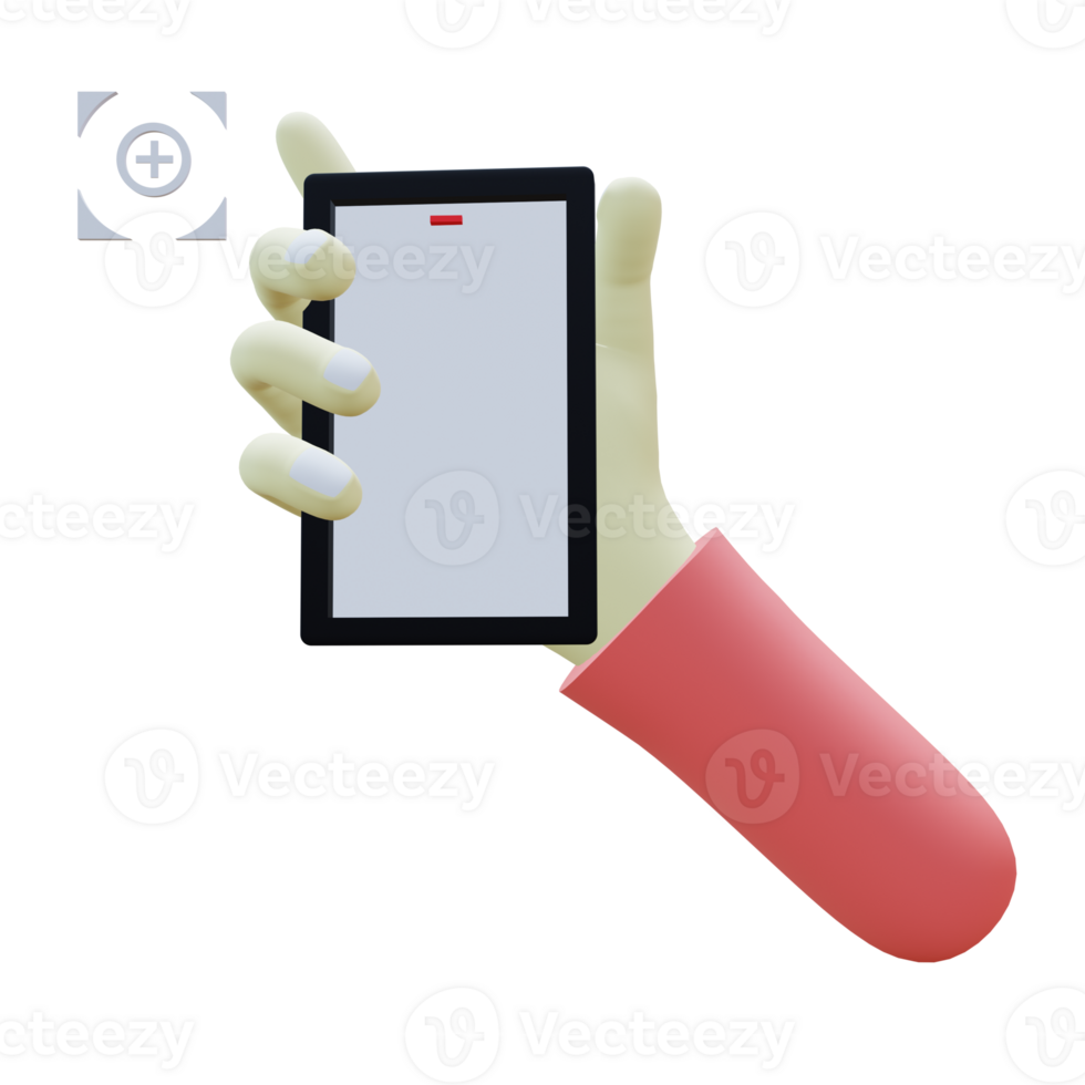 3 D illustration of camera holding hand gesture icon png