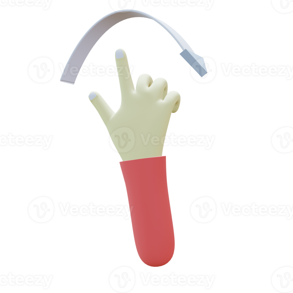 3 D illustration of rotate right hand gesture icon png