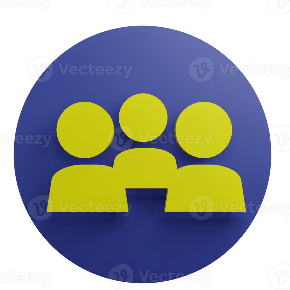 3 D illustration of group icon png