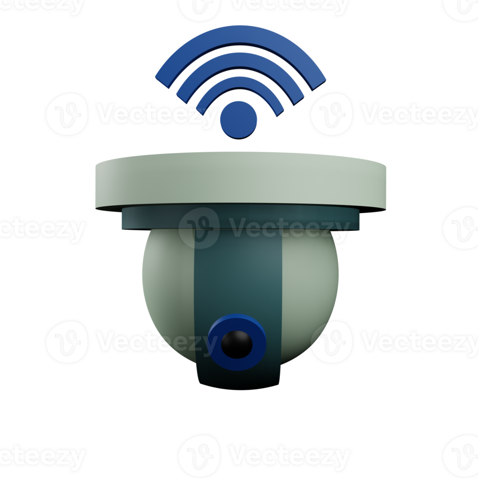 3 D illustration of smart security camera icon png