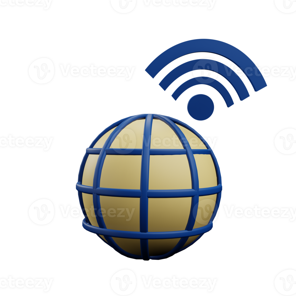 3 D illustration of smart internet icon png