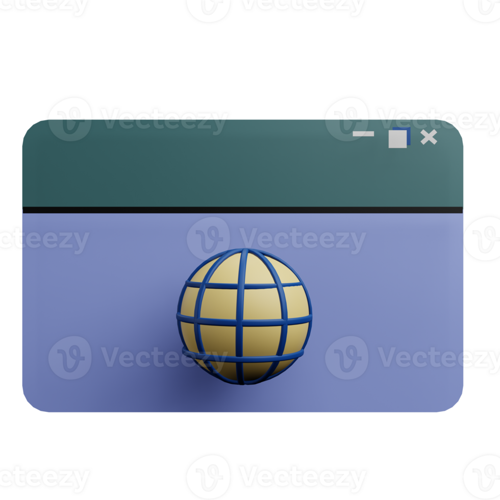 3 D illustration of web browser png