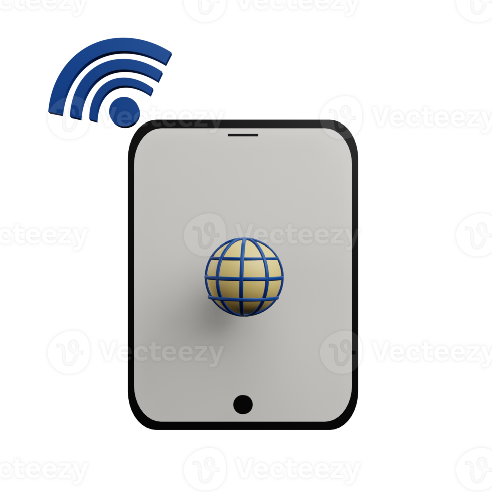 3 D illustration of smart tablet icon png