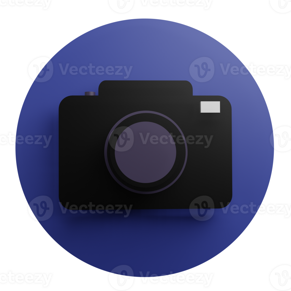 3 D illustration of camera icon png