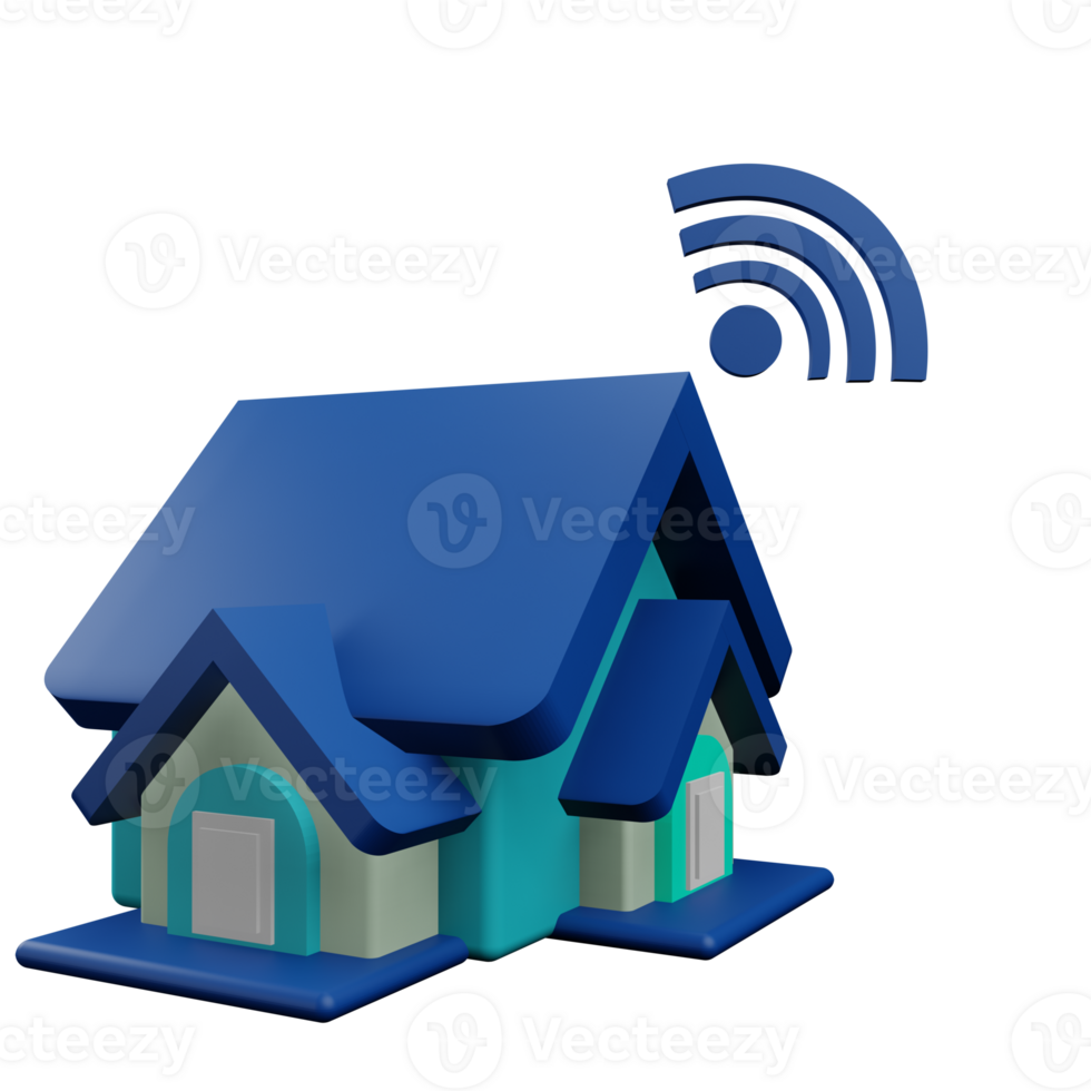 3 D illustration of smart home icon png