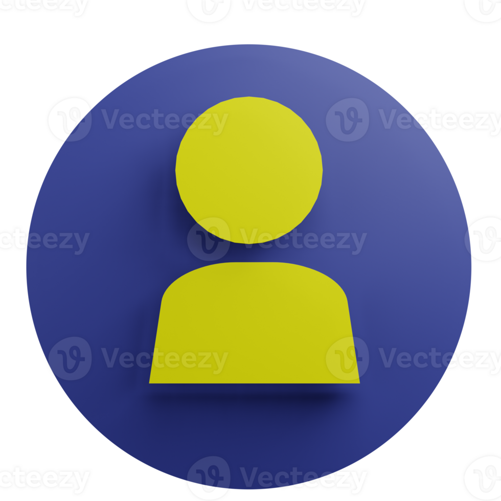 3 D illustration of profile icon png