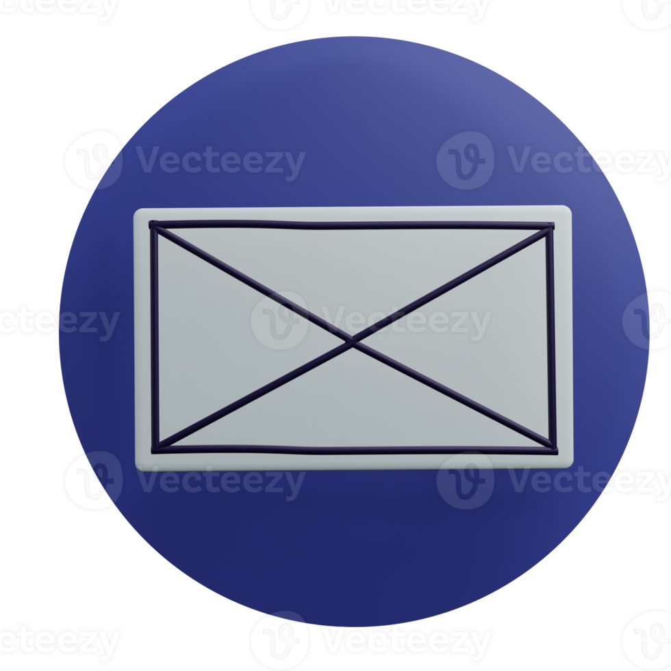 3 D illustration of Mail icon png