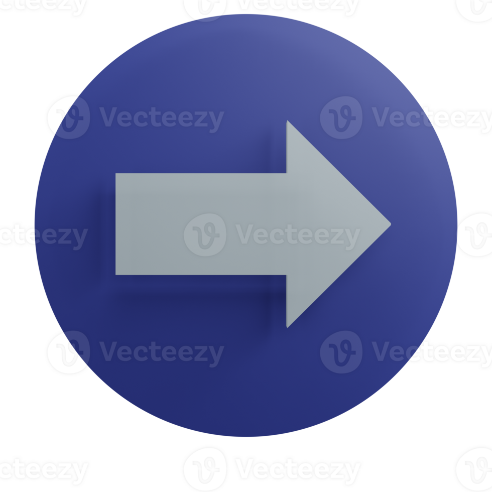 3 D Illustration of next arrow icon png