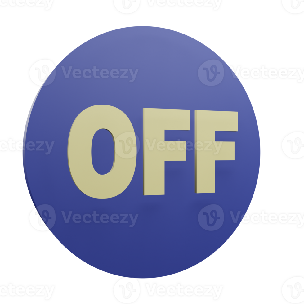 3 D illustration of off icon png