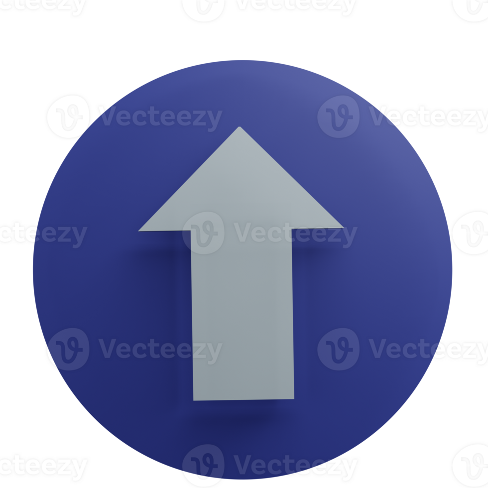 3 D illustration of Up icon png