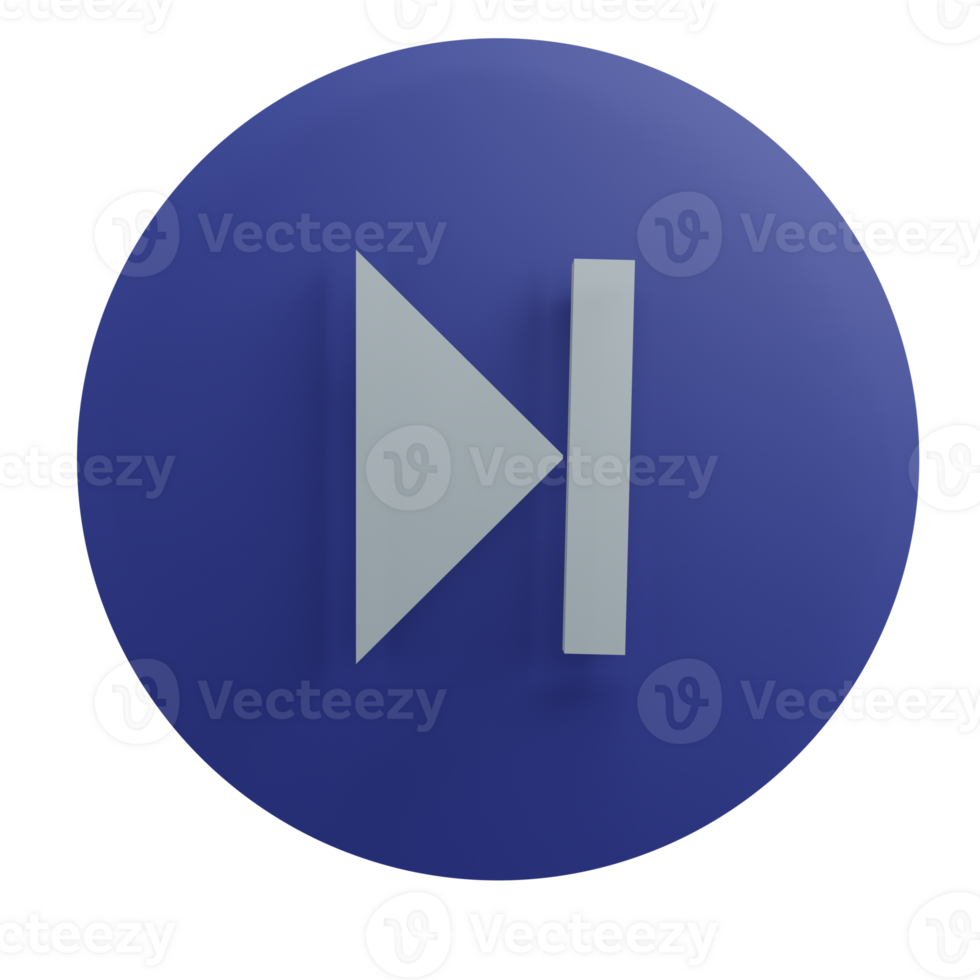 3 D Illustration of next track icon png
