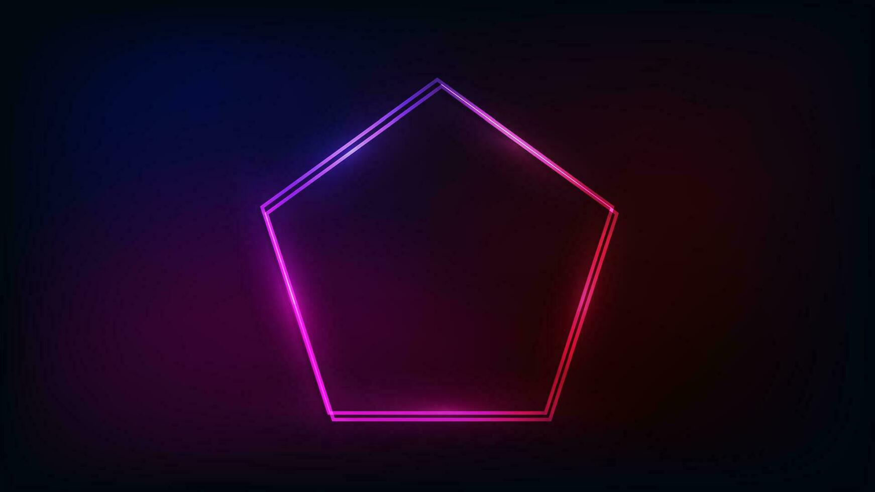 Neon double frame with shining effects vector