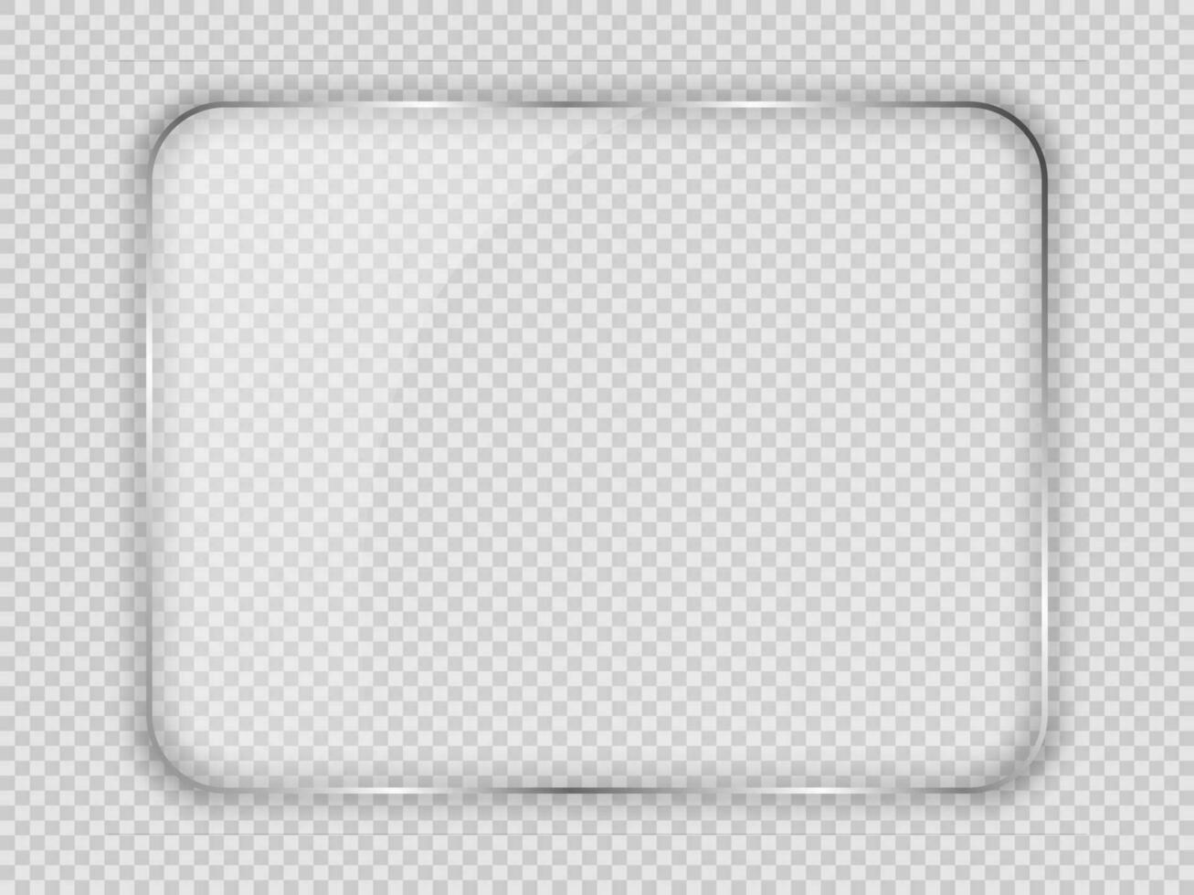 Glass plate in rounded rectangular frame vector