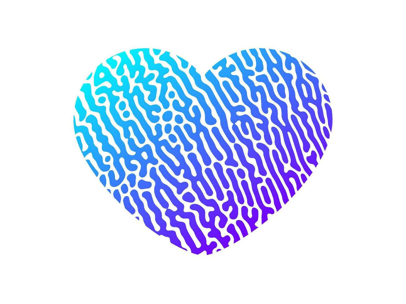 Fingerprint heart silhouette vector
