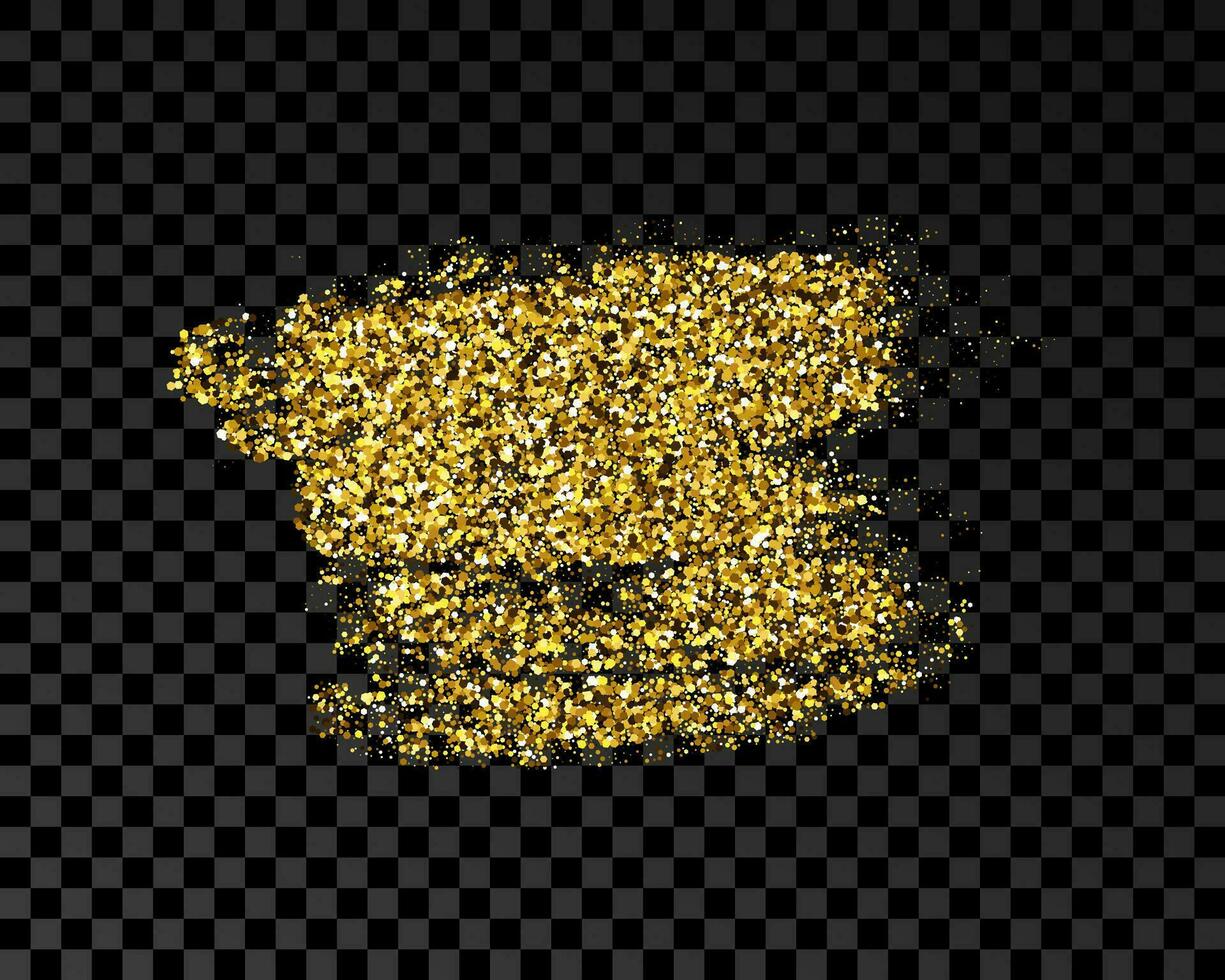 Hand drawn ink spot in gold glitter vector