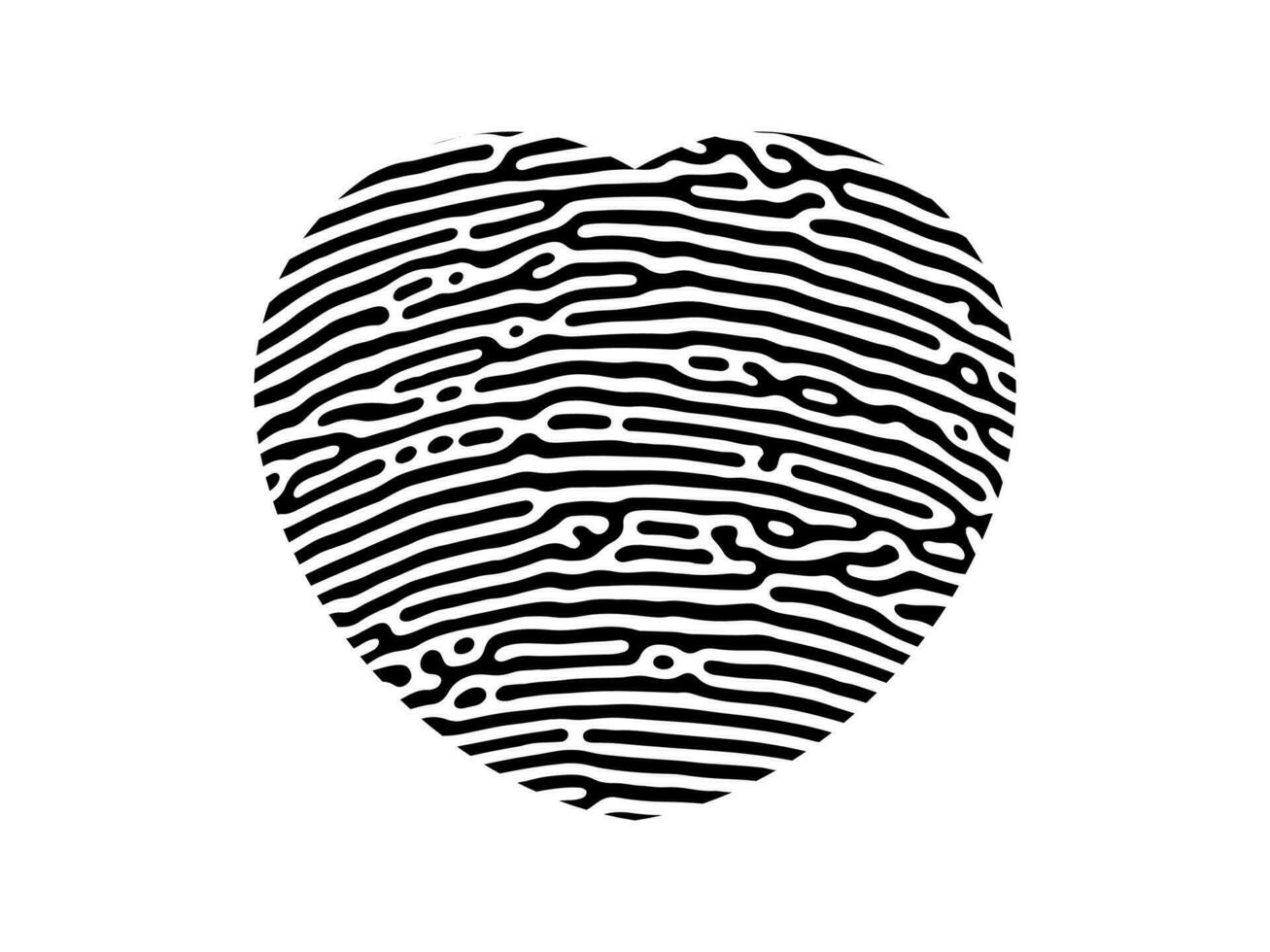 Fingerprint heart silhouette vector