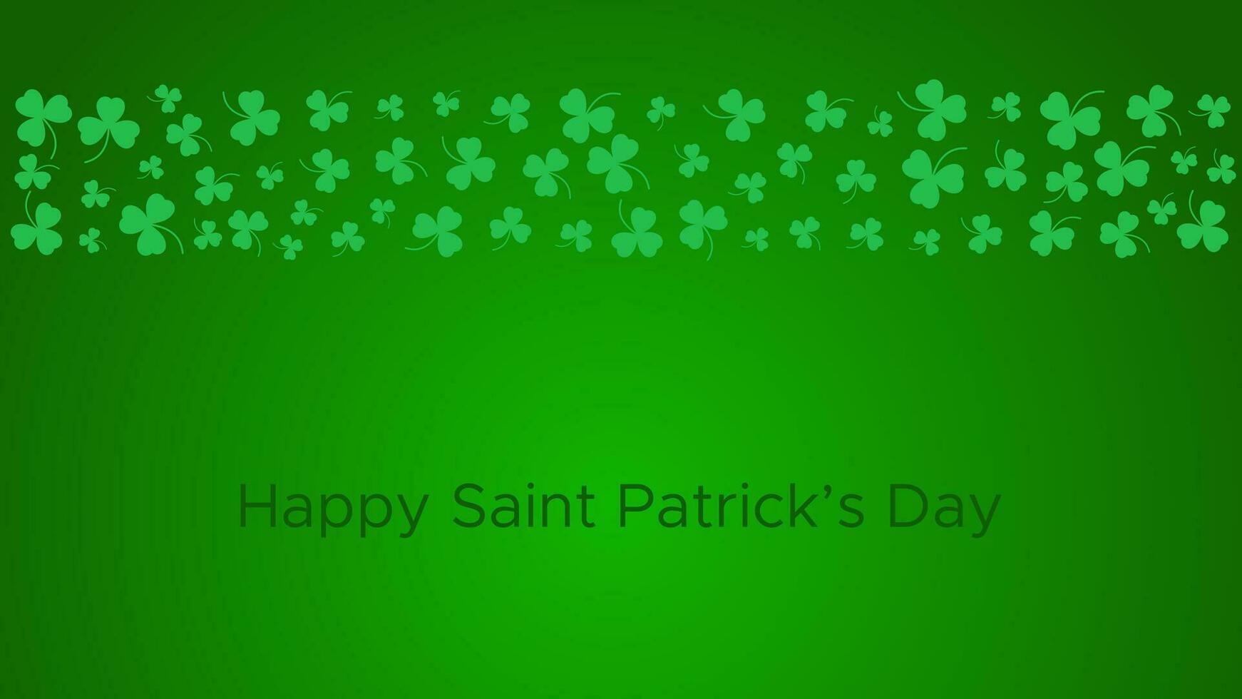 Happy Saint Patrick's day green background. Green clover leaves pattern. Vector illustration.