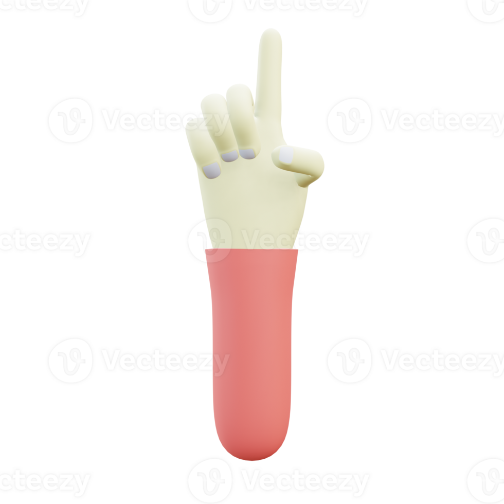 3 D illustration of out hand gesture icon png