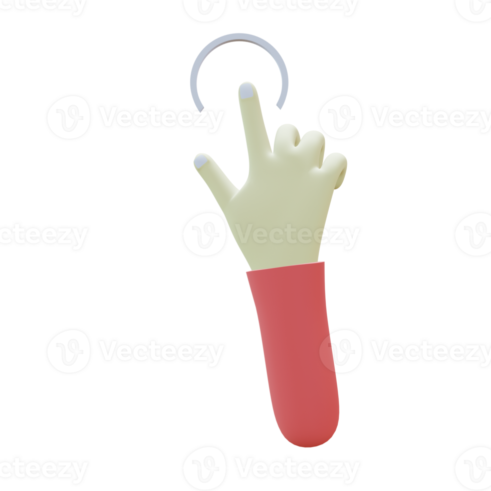 3 D illustration of tap hand gesture icon png