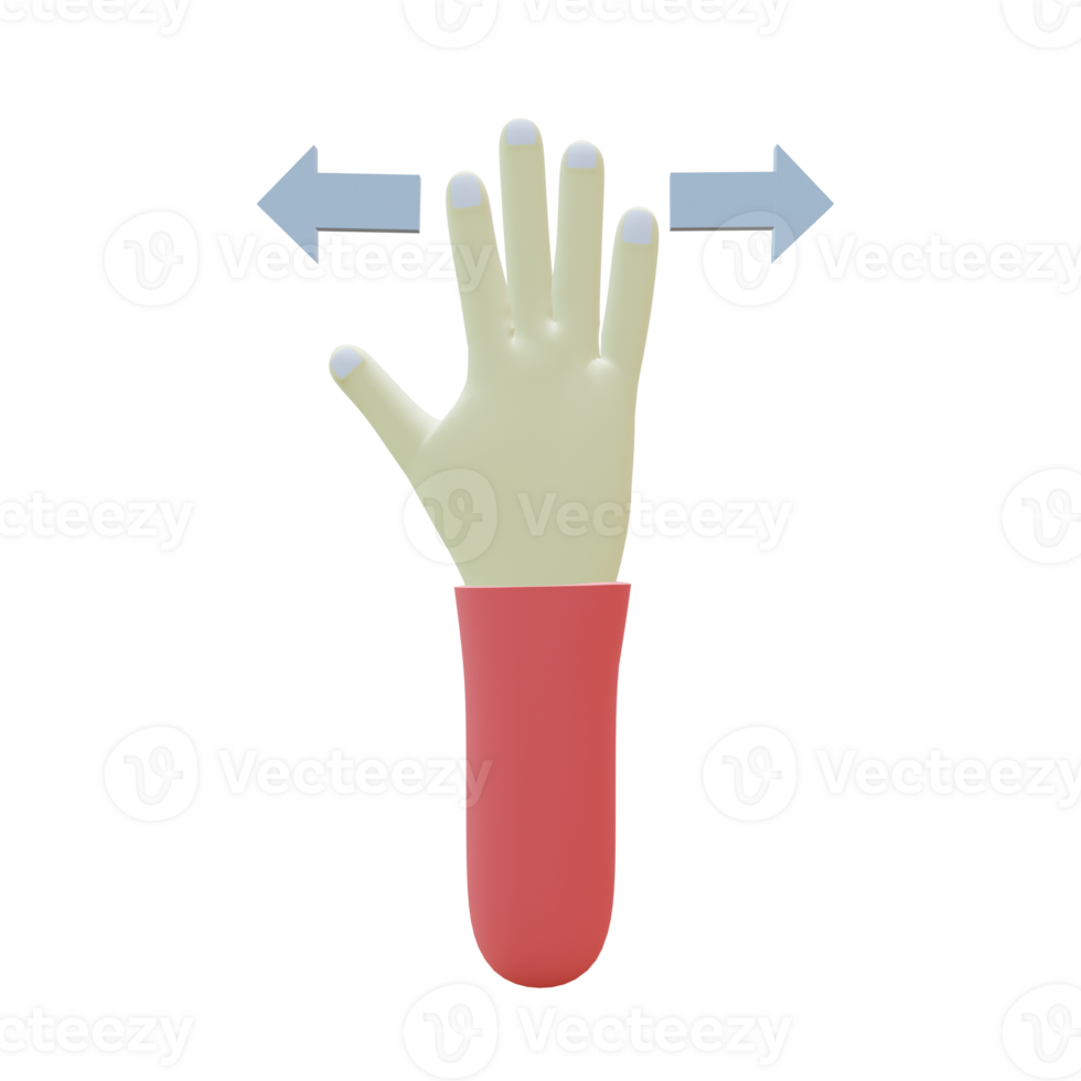 3 D illustration of spread hand gesture icon png