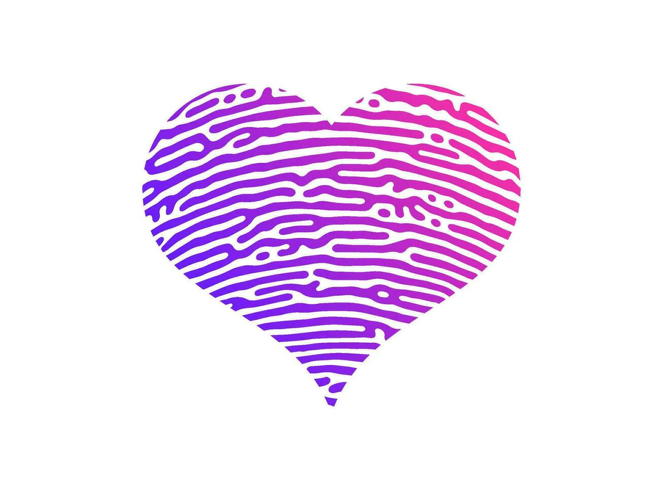 Fingerprint heart silhouette vector