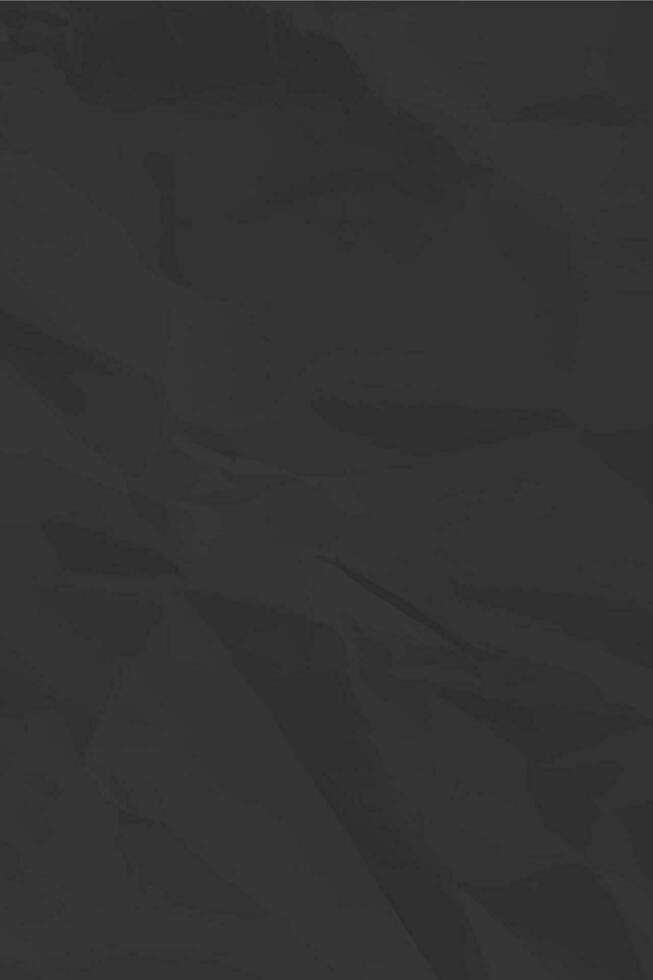 Black clean crumpled paper background. Vertical crumpled empty paper template for posters and banners. Vector illustration