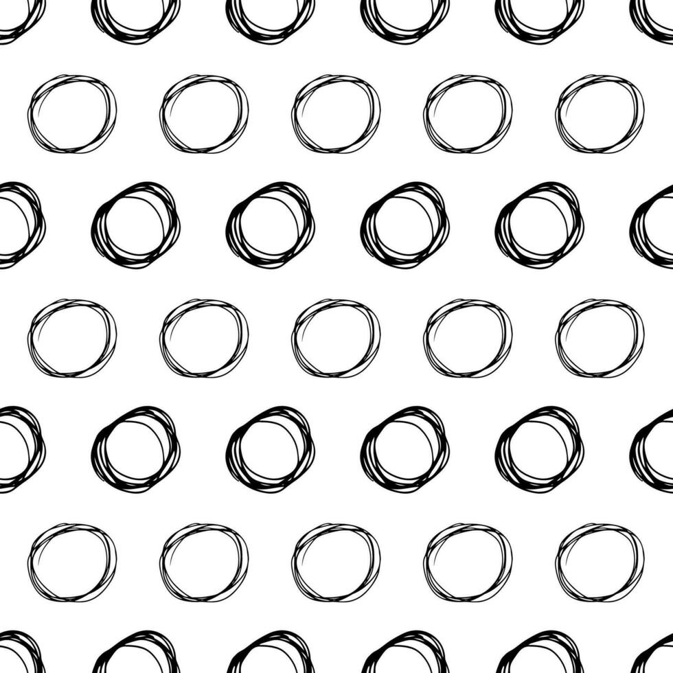 Seamless pattern with sketch circles shape vector