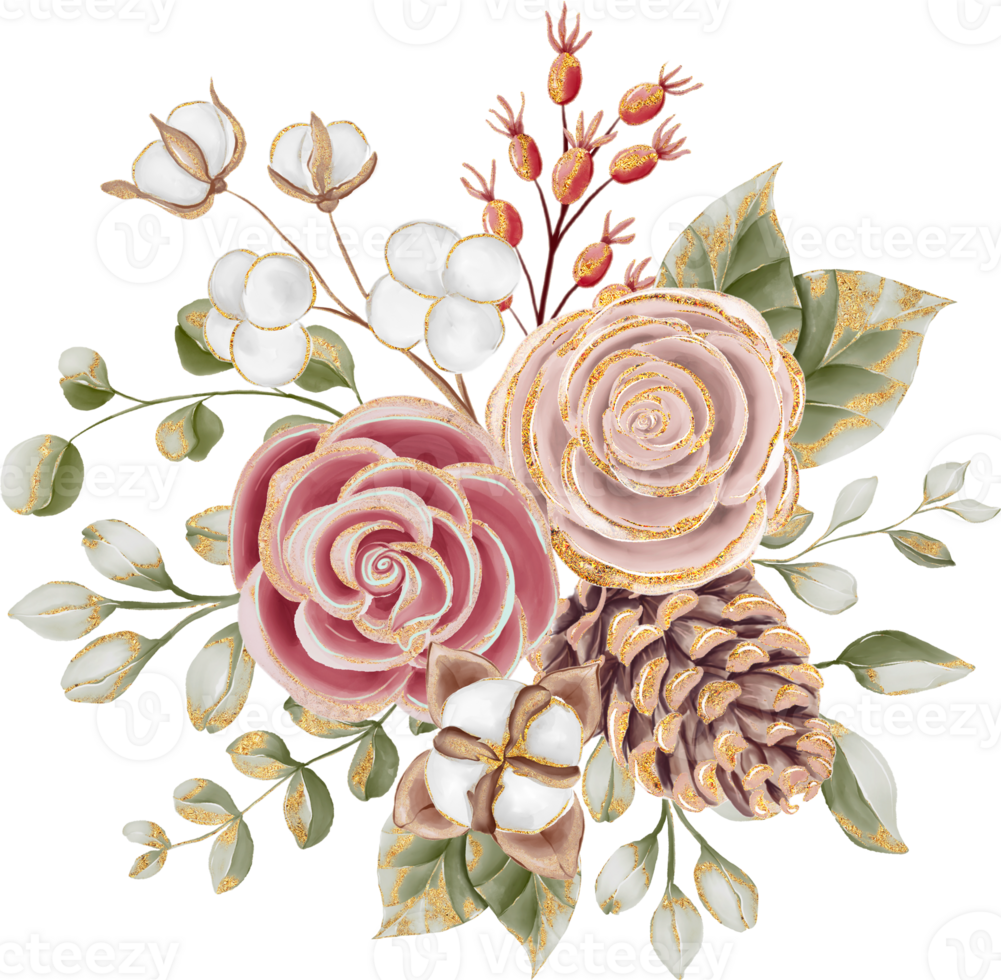 Flower Lace Border with flowers Christmas, Christmas Flower Frame background with poinsettia and rose gold png