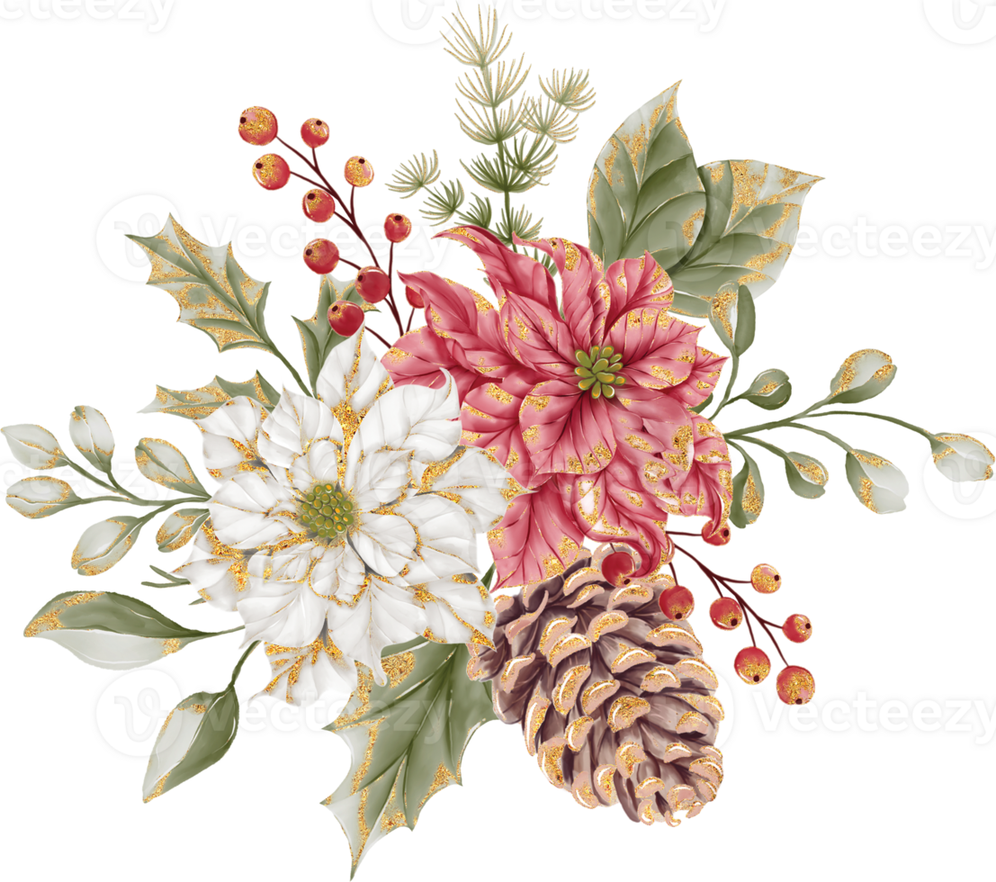Flower Lace Border with flowers Christmas, Christmas Flower Frame background with poinsettia and rose gold png