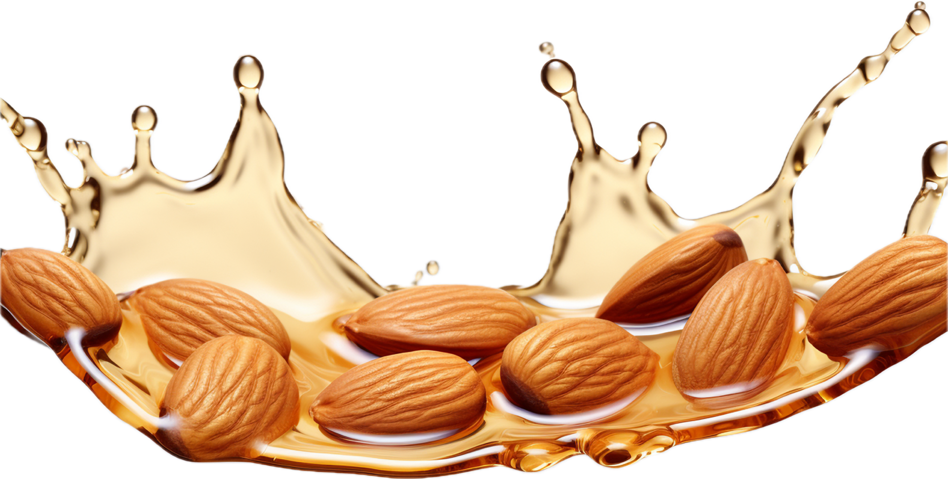 AI generated almonds with an oil drop png