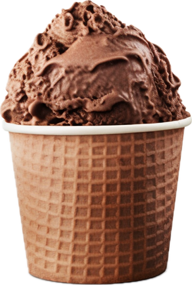 AI generated chocolate ice cream scoops png