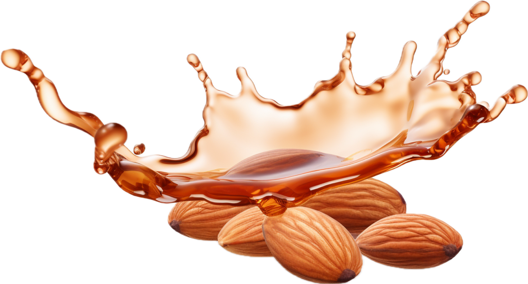 AI generated almonds with an oil drop png