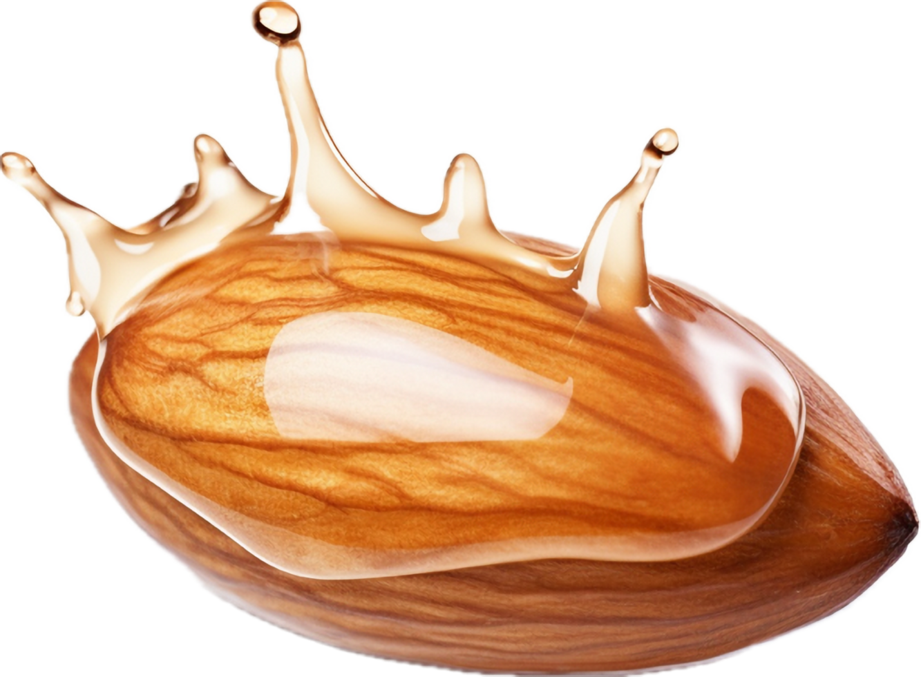 AI generated almonds with an oil drop png