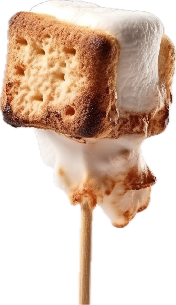 AI generated marshmallow in a stick png
