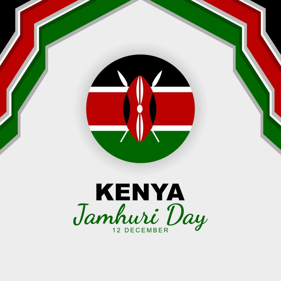 Kenia Jamhuri día es celebrado cada año en 12 diciembre. saludo tarjeta póster con Kenia bandera. vector ilustración