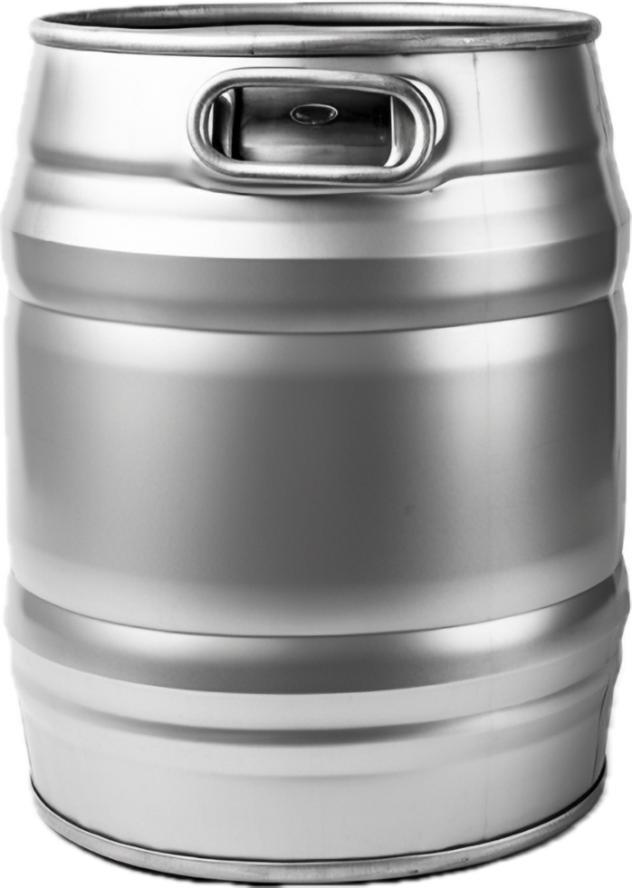 ai gerado metal Cerveja barril png