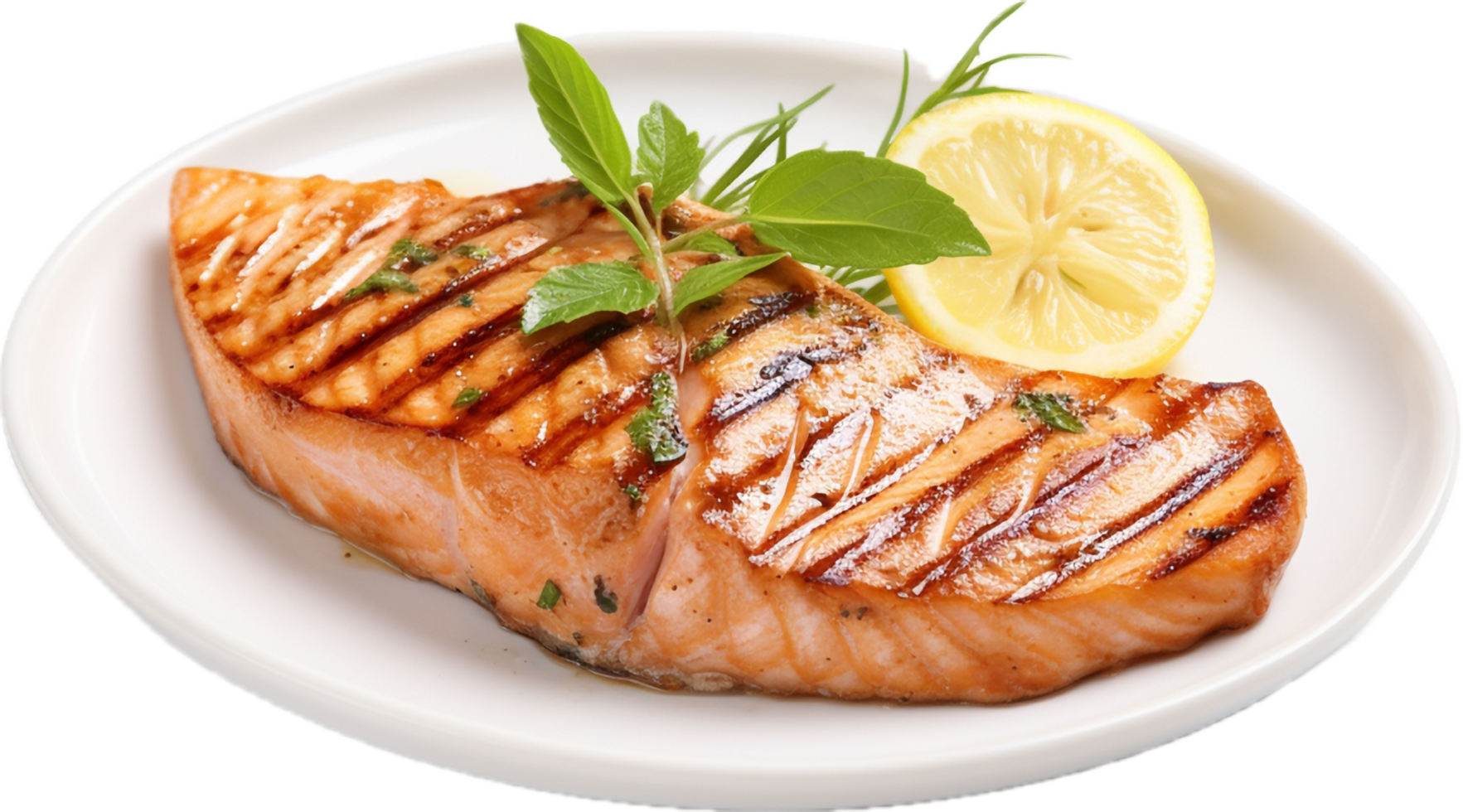 AI generated Grilled salmon steak png