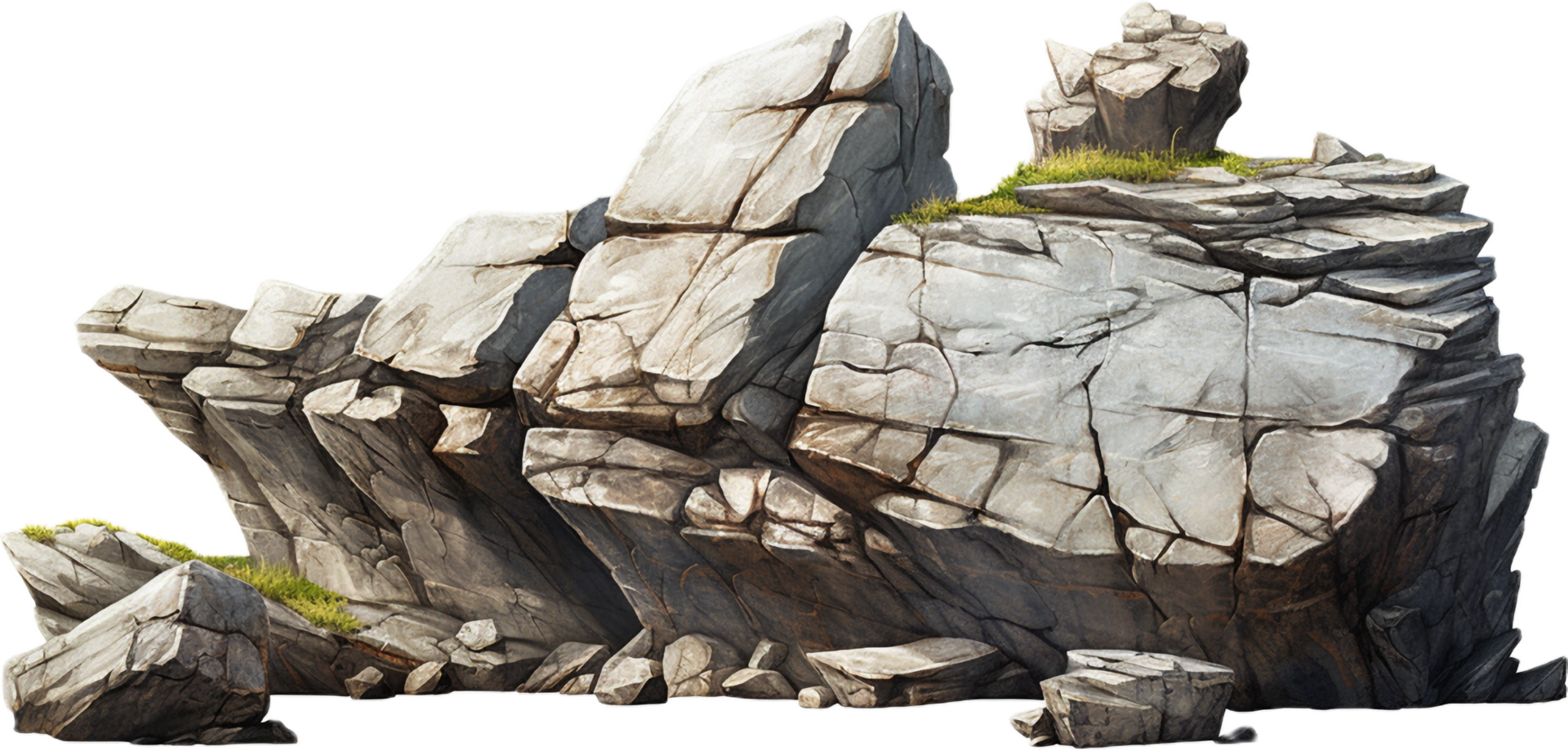 AI generated flat rocks png