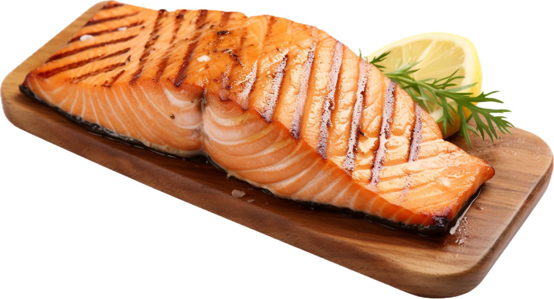 AI generated Grilled salmon steak png